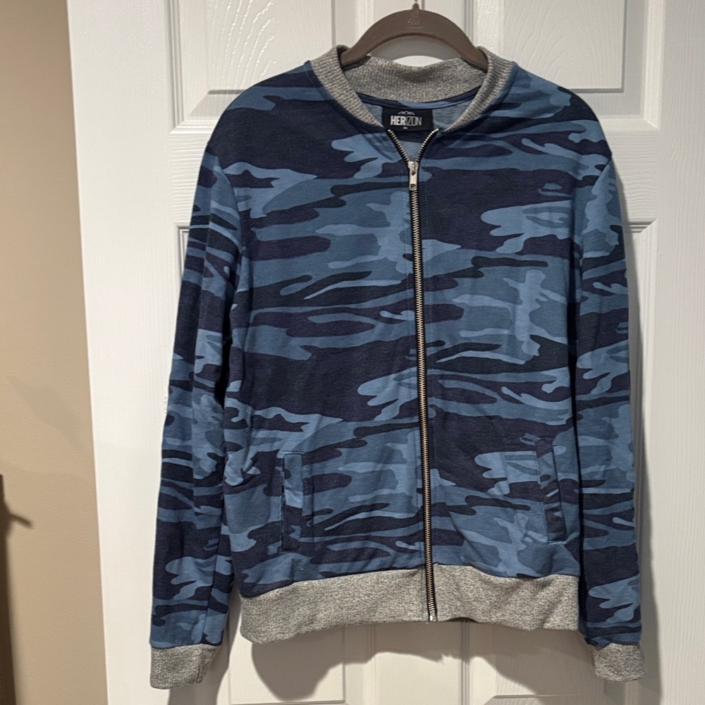 Women’s Blue Camo Zip Jacket